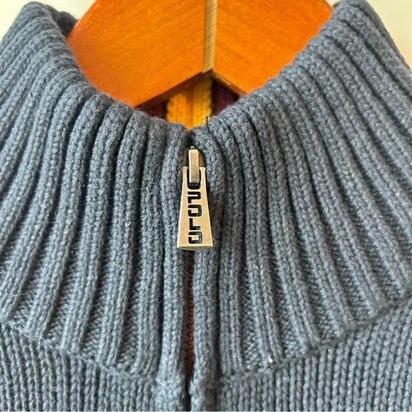 🧥 Polo Ralph Lauren Zip Up Sweater – Navy Blue with Red Logo Boys Large - Picture 3 of 4
